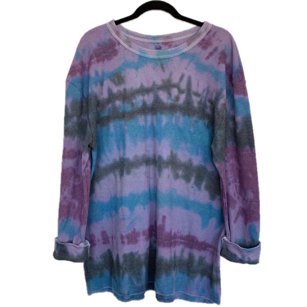 CUSTOM 2XL NEW Tie Dye Grunge Oversized Thermal